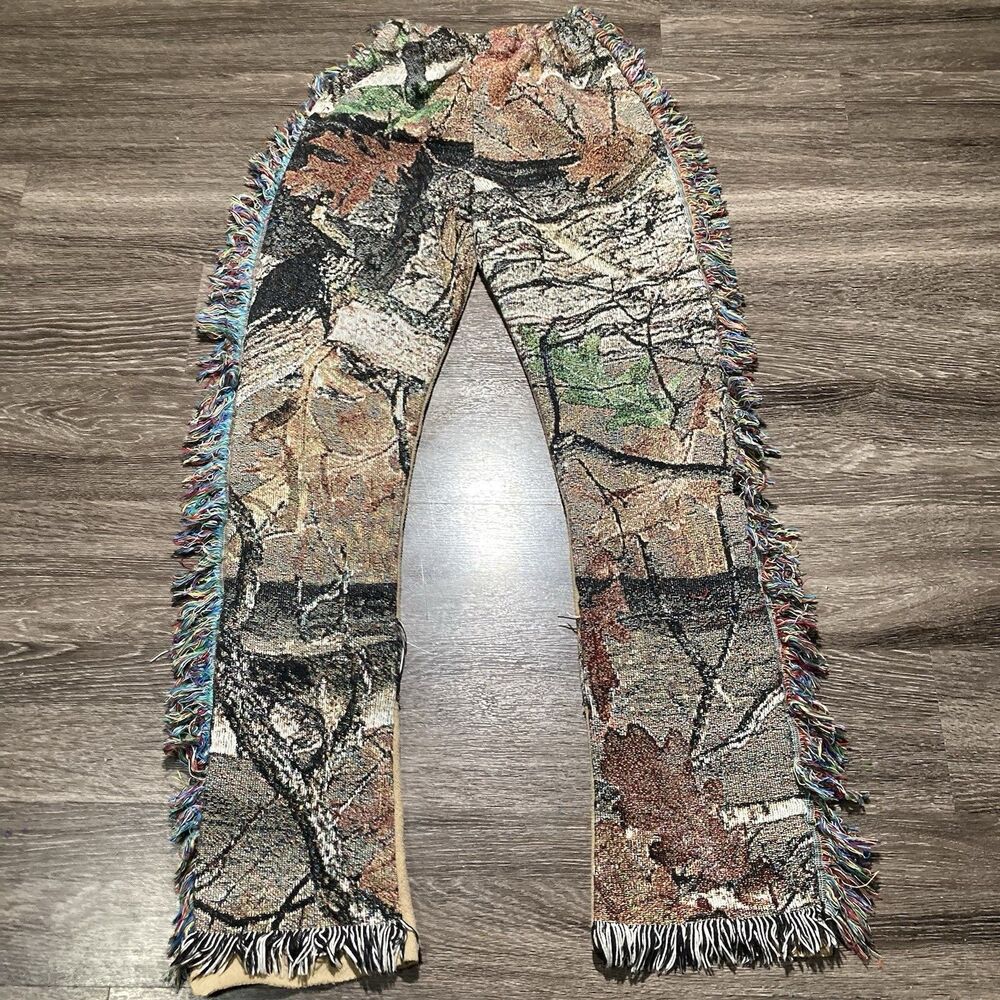 Women's Multicolor Fringe tapestry Jacquard Pants